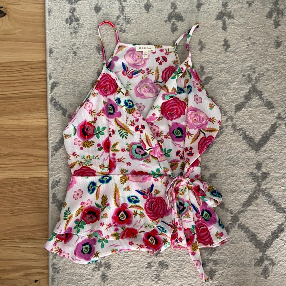 Wrap floral tank